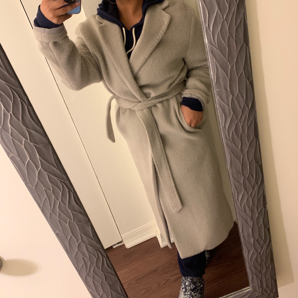 Long H&M coat taupe colored